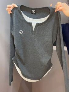 Áo Thun Cotton Dài Tay Mùa Thu Cỡ Lớn Áo Lót Bên Trong Che Bụng Giảm Béo Phong Cách Hàn Quốc Cổ Tròn Thường Ngày