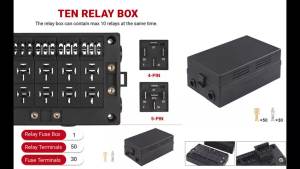 10 Way Car Relay Box 12V Fuse Box 15 Way Blade Fuse Holder Block Black Plastic For Auto Marine SUV Truck With Copper Terminals