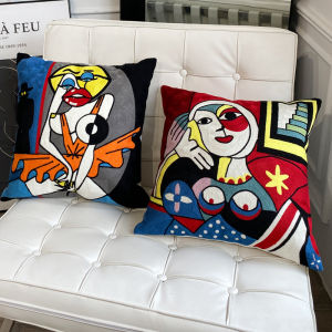 โมเดิร์น สไตล์อเมริกัน การ์ตูน หมอนแมวส่วนบุคคล ปลอกหมอนอิงปักสํานักงาน น่ารัก หมอนคิตตี้น้องนอนหลับสําหรับงีบหลับ