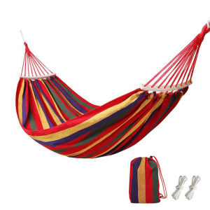 Single Wide Thick Canvas Hammock Outdoor Camping Backpackaging Leisure Swing Portable Hanging Bed Sleeping Swing Hammock