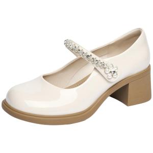 Josiny | High Heel Mary Jane Shoes French Style Slip-On Pumps Water Diamond