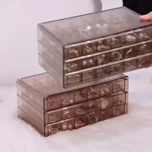 Hộp Đựng Đồ Trang Sức Acrylic Có 3 Ngăn Kéo Trong Suốt Đựng Bông Tai Nhẫn Dây Chuyền Dành Cho Nữ Thân Thiện Với Môi Trường Chống Thấm Nước Chất Liệu PS