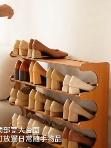 Bamboo Shoe Rack 3/4/5/6 Layers Shoe Rack Organizer Wood Shoe Rack