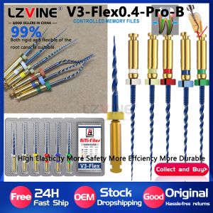 6Pcs Dental Root Canal Files Set 02 0406Taper Endodontic E-Flex Niti Nickel Titanium Taper Needles Dentistry Instrument Pack