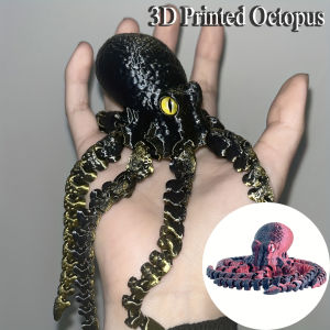 3D Printed Articulated Octopus – Poseable Tentacles Desk Toy Eco-Friendly PLA Sculpture Unique Gift for Kids & Adults
