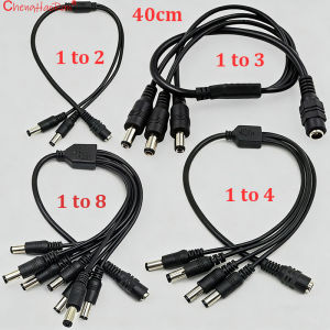 1PCS 5.5* 2.1mm DC Power Splitter Cable 1 to 2/3/4/5/6/8 Way 5V 12V Power Adapter Connector Cord For LED Strip Lights Camera