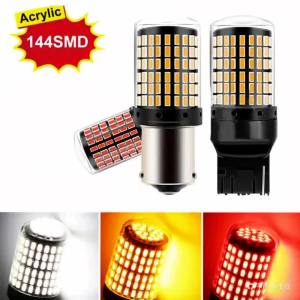 2pcs 1156 BA15S P21W 1156 BAU15S PY21W 1157 BAY15D P21 5W 7443 W21 5W T20 Car LED Bulbs Light 144smd Reverse Turn Signal Light