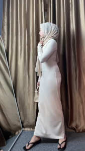 Long Dress Press Body / Bodycon Knit Rib