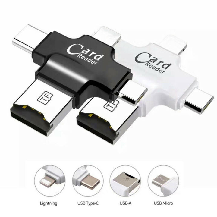 4In1 SD TF Memory Card OTG Adapter For IPhone Android Windows Linux USB