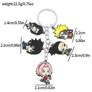 Bandai | Naruto Cartoon Anime Theme Peripheral Matel Keychain Accessories Bag Pendant Festival Gifts