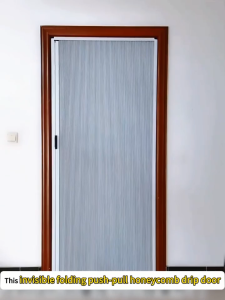 【24 Hours Shipped】Honeycomb Folding Sliding Door Punch Free Accordion Door Waterproof Aluminum Frame for Home Bathroom Kitchen Wardrobe Closet