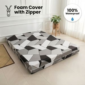 Home Preferred Waterproof Foam Cover with 2 Sides Zipper High Quality Bed Sheet with Strong Zipper 2/4/6/8 Thick Bed Cover