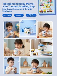 XIAOCHUSHU | 316 Stainless Steel Childrens Cup Household Use Kindergarten Covered Measuring
