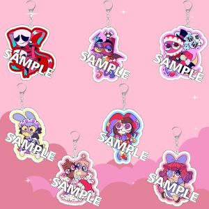 Bandai | For TADC Pomni Ragatha Gangle Zooble Kinger Gummigoo Creativity Acrylic KeyChain Anime Peripheral Backpack Accessories Gift