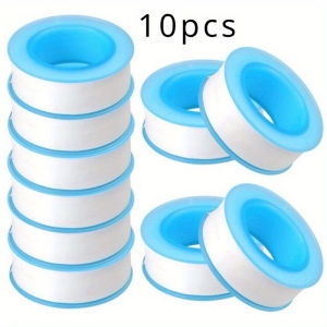 3/10Rolls 5M PTFE Water Pipe Oil-free Sealing Fitting Thread Seal Tape White Pipe Thread Seal Raw Material Tape Home Essential