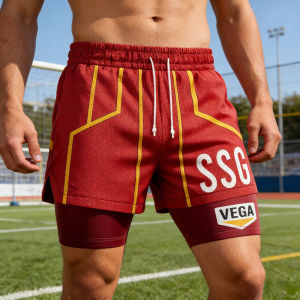 Bandai | 2026 Bandai Luffy Egghead Anime One Piece Mens Double Layer Fake Two Piece Shorts Gym Workout Shorts Summer Quick-dry Y2k