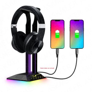 Over Ear Gaming Headphone Stand RGB LED Light Computer Desktop Headset Holder USB 2.0 HUB Port for PC Laptop