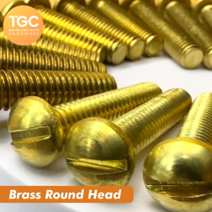 TGC 1PIECE Brass Roundhead 5/16 x 1/2~3 inches Brass Stovebolt Round Head Bolt Screw Depot