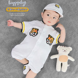 Adorable Pure Cotton Baby Boy Tiger Romper Short Sleeve Summer Clothes Casual Stylish Cute Baby Suit Baby Romper Babygrow