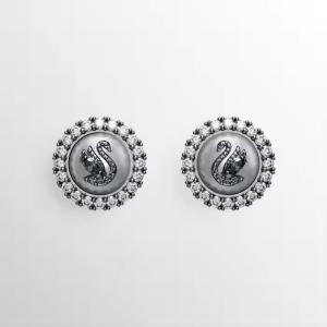 💖Swarovski💖Swarovski Swan black swan round diamond earrings S925 sterling silver womens fashion earrings hypoallergenic non-allergenic Valentines Day gift birthday gift for girlfriend bestie