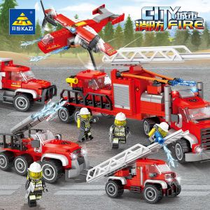 Water Spraying Firefighting Special Vehicle Rescue Boat Toy Blocks Set for Children Aged 6-12 KAZI Building Blocks Toys