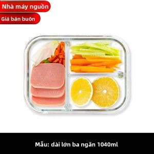 Hộp Cơm Trưa Bằng Thủy Tinh Thân Thiện Với Môi Trường Có Nắp Đậy - Hộp Cơm Bento Chống Rò Rỉ Có Thể Hâm Nóng Bằng Lò Vi Sóng Dành Cho Học Sinh Và Dã Ngoại Hộp Đựng Thức Ăn Giữ Tươi