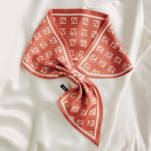 Elegant Long Scarf Neck Protector Silk Scarf Horse Year Spring Summer Versatile Womens Wine Red Letter Print Scarf Korean Style