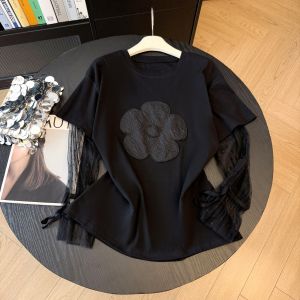AIYITI | Mesh Spliced Short Sleeve T Shirt Plus Size Fashion Design