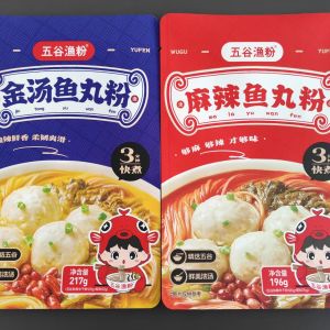 Healthy Quick Cook Rice Noodles with Fish Balls Multi-grain Soup Mix Breakfast Instant Food Convenient Bagged Snack from Hunan