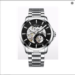 AILANG | AILANG AL-8629B Luxury Men Automatic Mechanical Watch Business Style Skeleton Dial Stainless Steel Case Transparent Hollow