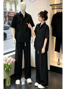 High Quality Quick-Drying Summer Ice Silk Short Sleeve Shirt and Trousers