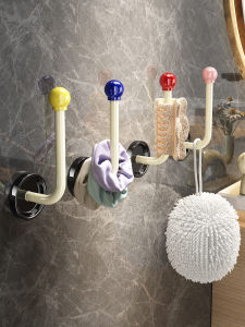 Bathroom Hair Tie Storage Rack Wall Mounted No Drilling Plastic Hooks Jewelry Organizer Universal Purpose Single Hook Holder