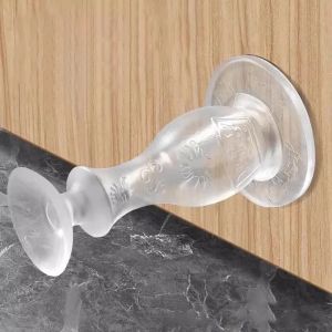 4pcs Transparent Silicone Door Stopper Wall Protector No Drilling Waterproof Door Stalls Shockproof Noise Reduction for Doors Windows