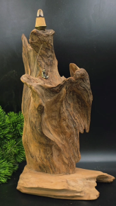 Thác khói lũa Ngọc Am 30x15x19 - tượng thiền an yên giữa đời thường - LuaNA06