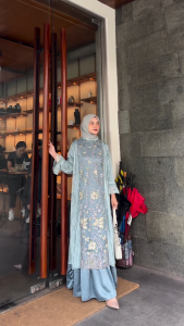 Hana Dress Silk Kondangan Wanita 2IN1 Inner + Outher Brokat Mewah Gaun Pesta Bridesmaid Muslimah 2025
