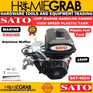 SATO 16HP MARINE GASOLINE ENGINE HIGH SPEED 420CC‼️HEAVY DUTY - HIGH PERFORMANCE‼️SAT-420H‼️