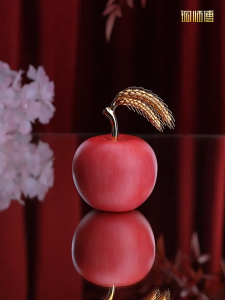 "Year of Peace" Pure Copper Apple & Wheat Ornament - Home Decor for Abundance & Harmony - Christmas & Housewarming Gift