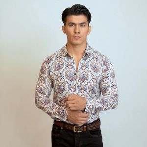 VENGOZ Kemeja Printing Pria - Florentz Casual Shirt LS