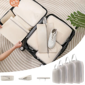 Set/4Pcs Portable Travel Compression Packing Cubes Bag Waterproof Organizer Bags Suitcase Clothes Organizers Handbag Travel Bag