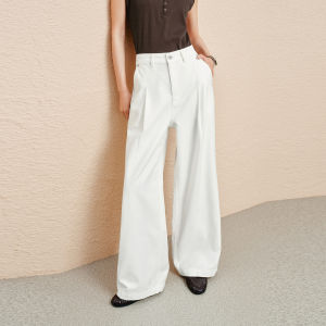 PEACEBIRD | Loose Wide Leg Straight Jeans Autumn