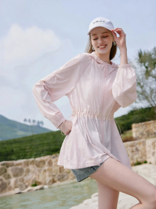 XIANGYING | UV Protection Lightweight Hooded Pink Jacket