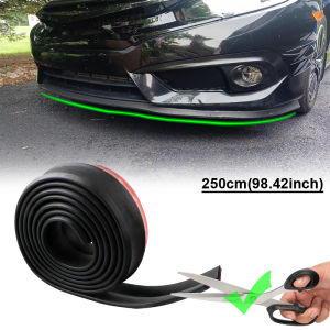 2.5m Universal Front Bumper Spoiler Lips Car Bumper Lip Protection Stickers Car Front Bumper Lip Rubber Car Bumper Rubber Strip