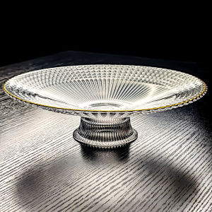 2025 New Crystal Glass High-legged Mini Fruit Tray Elegant Fruit Plate Luxury High-end Sensation Premium Good-looking