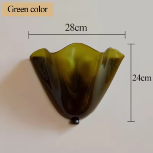 Retro Colorful Berry Glass Wall Lamp French Shell Shape Background Wall Living Room Bedroom Bedside Interior Decoration Lamp