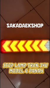 TERBARU !! 1 Set - Lampu Stoplamp Rem Belakang Truck Bis Fuso Panjang 46 CM Tronton 24 Volt Model 6 Panah Super Bright Waterproof