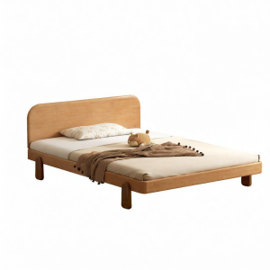 WEISHA | Solid Wood Natural Style Single Kids Bed