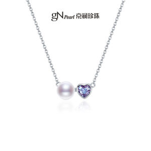 Oval White Freshwater Pearl Necklace 7-8mm