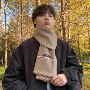 Khăn Choàng Lông Cừu Cao Cấp Cho Nam Mùa Đông Ấm Áp Phong Cách Hàn Quốc Lông Cừu Nhân Tạo 50cm Trẻ Trung 180cm Cho Nam