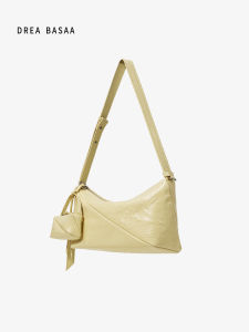 DREA BASAA Half Mountain Series Small Womens Bag Single Shoulder Bag Pleated Large Capacity Top Layer Cowhide Crossbody Bag