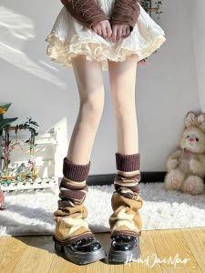 Horn Pile Style Foot Sock XINGX Mixed Color Stripe Knitted Socks Female Subculture Y2g Maillard Coffee Brown Leg Warmer